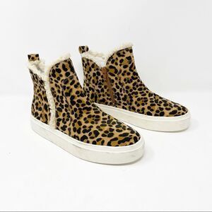Sole Society Teagan Cheetah Sneaker Booties 7.5